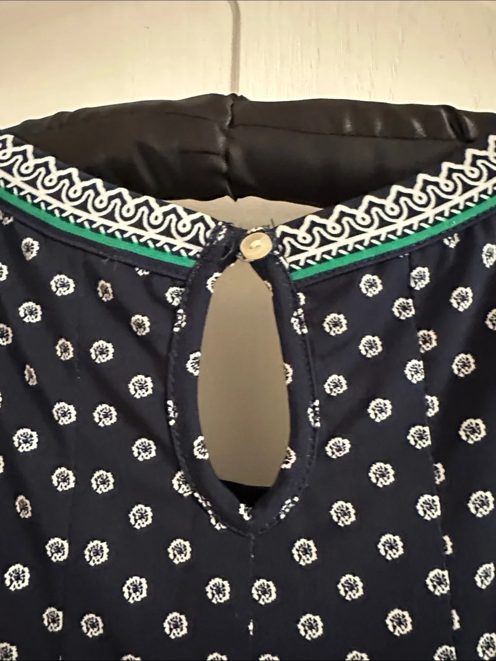 Max Studio Navy and White Sleeveless Patterned Fit-and-Flare Dress